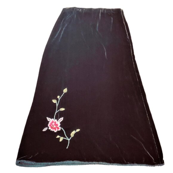 Vintage Coldwater Creek velvet embroidered maxi skirt - Picture 6 of 14